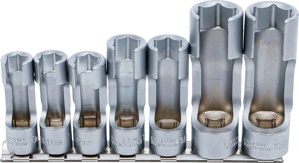 Speciális dugókulcskészlet, hasított | 10 mm (3/8") | 10 - 19 mm | 7 darabos