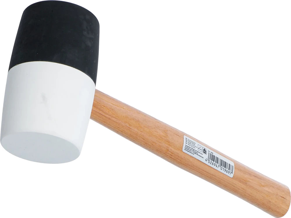 Gumikalapács | Hickory nyéllel | fekete-fehér fejű | Ø 63 mm | 840 g