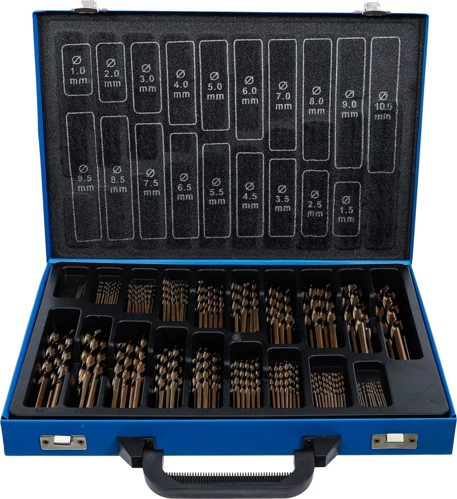 Spirálfúró készlet | HSS | 5 % kobaltötvözet | 1 - 10 mm | 170 darabos