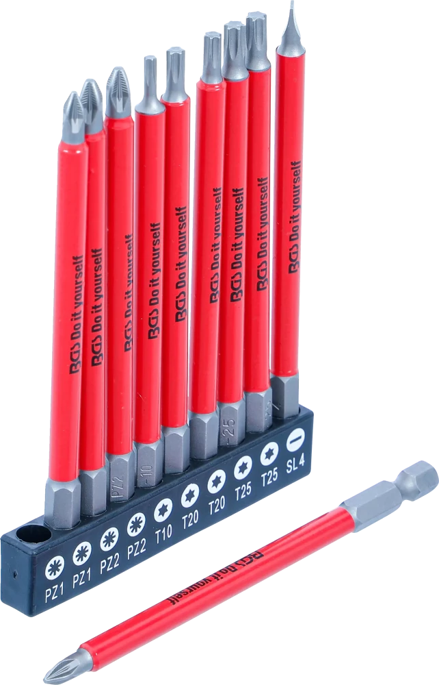 Csúszásmentes behajtófej készlet | mágneses | 110 mm | 10 darabos