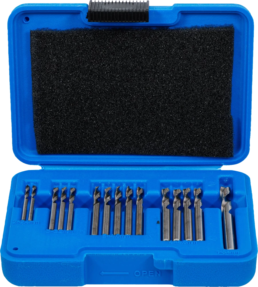 Vakszegecsfúró-készlet | HSS | 2,4 - 6,4 mm | 15 darabos