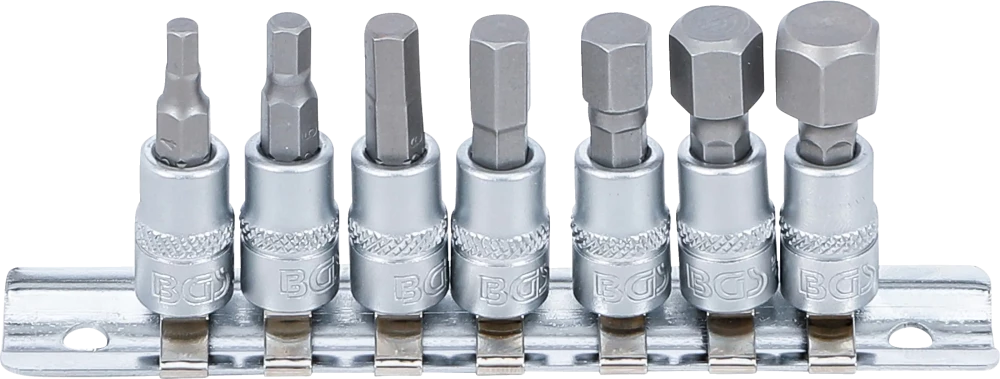 Behajtófej-készlet | 6,3 mm (1/4") | Belső hatszögletű 4 - 12 mm | 7 darabos
