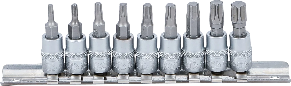 Behajtófej-készlet | 6,3 mm (1/4") | T-profil (Torx) T10 - T50 | 9 darabos
