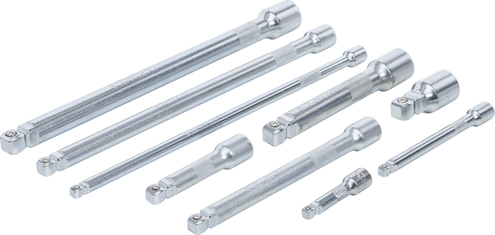 Billenős hosszabbító készlet | 6,3 mm (1/4"), 10 mm (3/8"), 12,5 mm (1/2") | 9 darabos