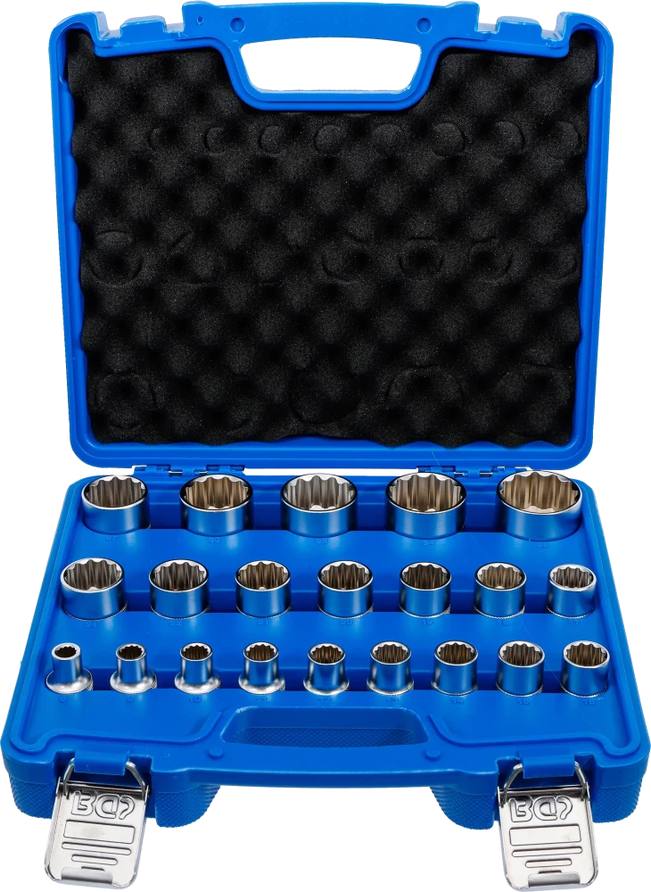 Dugókulcskészlet, tizenkétszögletű | 12,5 mm (1/2") | 8 - 36 mm | 21 darabos