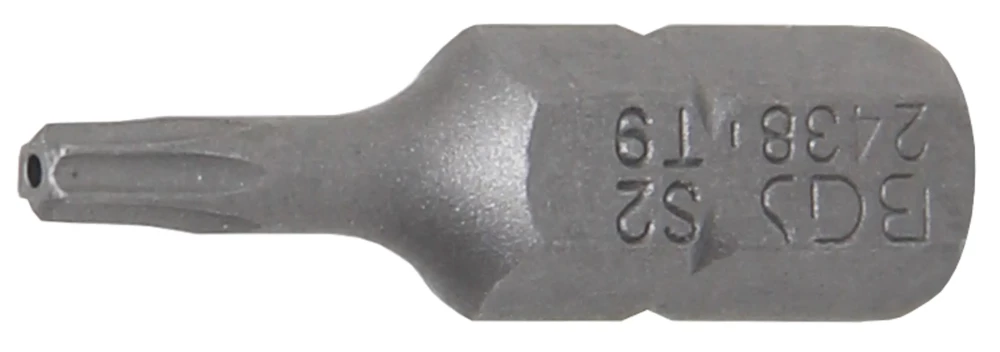 Behajtófej | Hossz 25 mm | Külső hatszögletű 6,3 mm (1/4") | T-profil (Torx) T9 furattal