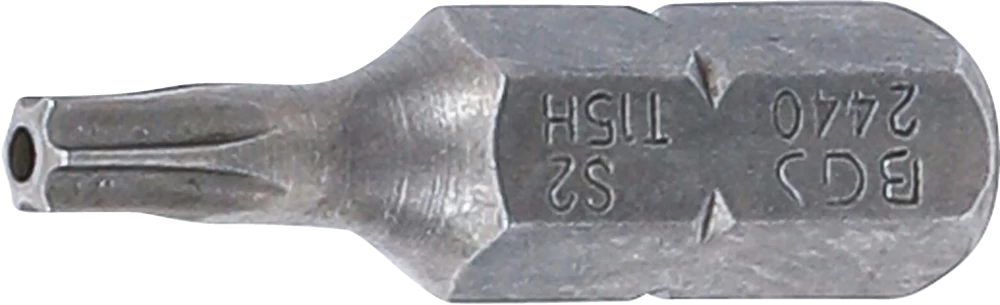 Behajtófej | Hossz 25 mm | Külső hatszögletű 6,3 mm (1/4") | T-profil (Torx) T15 furattal