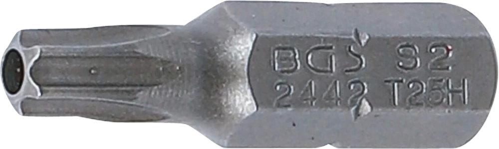Behajtófej | Hossz 25 mm | Külső hatszögletű 6,3 mm (1/4") | T-profil (Torx) T25 furattal