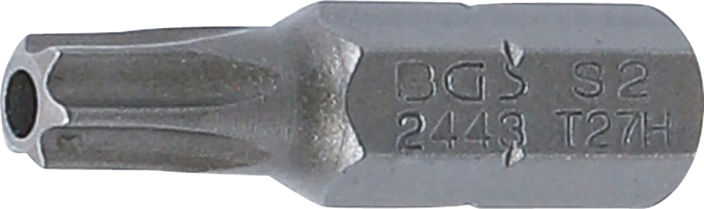 Behajtófej | Hossz 25 mm | Külső hatszögletű 6,3 mm (1/4") | T-profil (Torx) T27 furattal
