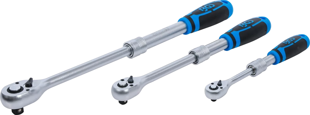 Racsnis kulcs készlet | kihúzható | 6,3 mm (1/4") - 10 mm (3/8") - 12,5 mm (1/2") | 3 darabos