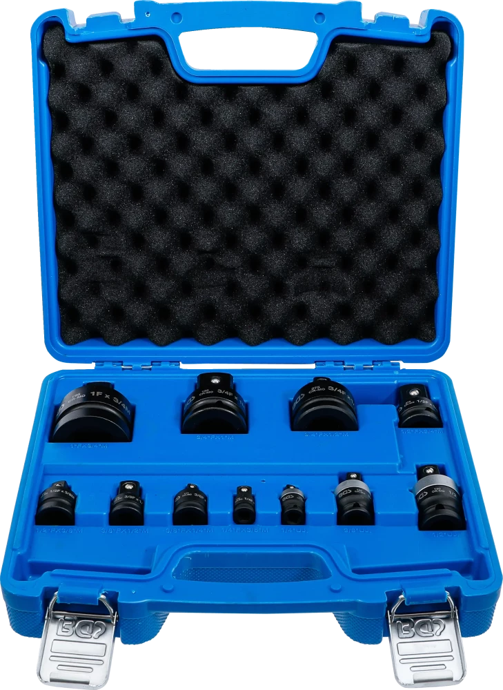 Dugókulcs-átalakító és gömbcsukló készlet | 6,3 mm (1/4") - 25 mm (1") | 11 darabos