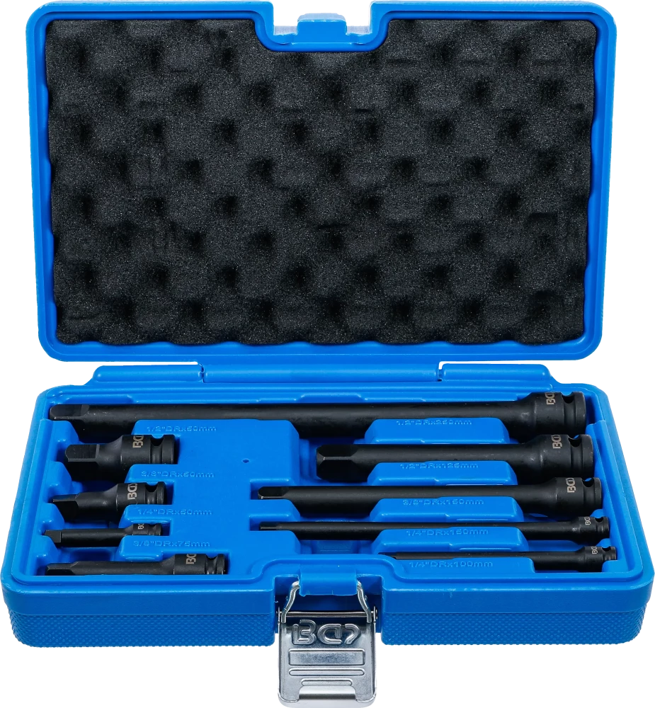 Hosszabbítókészlet légkulcshoz | 6,3 mm (1/4") / 10 mm (3/8") / 12,5 mm (1/2") | 9 darabos