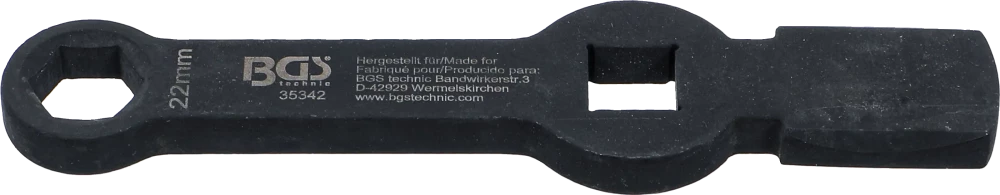 Nyomatékimpulzusos csillagkulcs | tizenkétszögletű | 2 ütőfelülettel | 22 mm