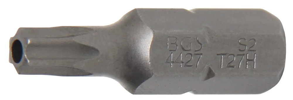 Behajtófej | Hossz 30 mm | Külső hatszögletű 8 mm (5/16") | T-profil (Torx) T27 furattal