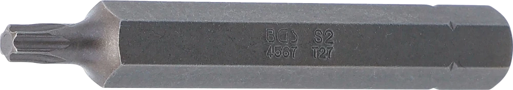Behajtófej | Hossz 75 mm | Külső hatszögletű 10 mm (3/8") | T-profil (Torx) T27