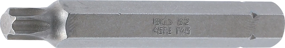 Behajtófej | Hossz 75 mm | Külső hatszögletű 10 mm (3/8") | T-profil (Torx) T45