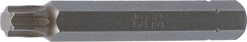 Behajtófej | Hossz 75 mm | Külső hatszögletű 10 mm (3/8") | T-profil (Torx) T50