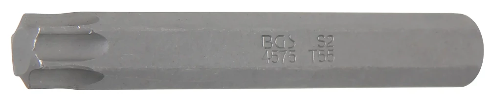 Behajtófej | Hossz 75 mm | Külső hatszögletű 10 mm (3/8") | T-profil (Torx) T55