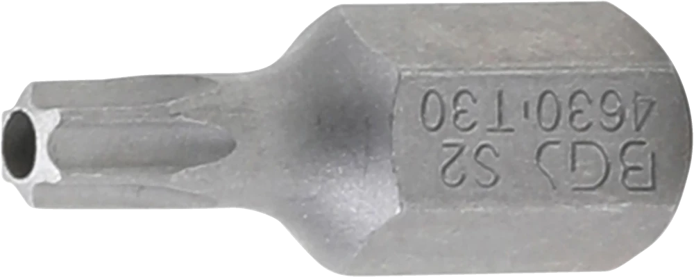 Behajtófej | Hossz 30 mm | Külső hatszögletű 10 mm (3/8") | T-profil (Torx) T30 furattal