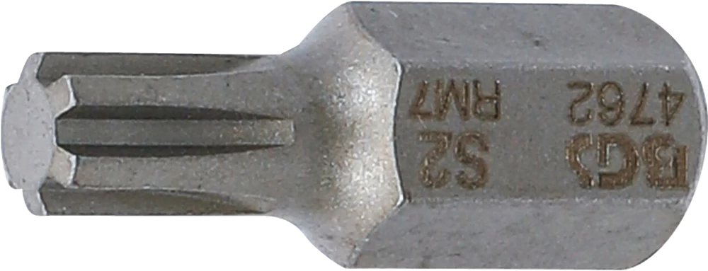 Behajtófej | Hossz 30 mm | Külső hatszögletű 10 mm (3/8") | Ékprofil (RIBE) M7