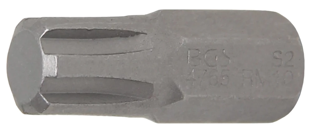Behajtófej | Hossz 30 mm | Külső hatszögletű 10 mm (3/8") | Ékprofil (RIBE) M10