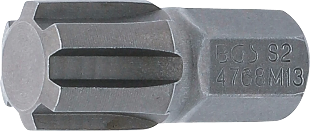 Behajtófej | Hossz 30 mm | Külső hatszögletű 10 mm (3/8") | Ékprofil (RIBE) M13