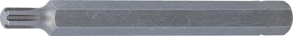 Behajtófej | Hossz 100 mm | Külső hatszögletű 10 mm (3/8") | Ékprofil (RIBE) M7