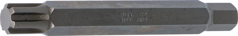 Behajtófej | Hossz 100 mm | Külső hatszögletű 10 mm (3/8") | Ékprofil (RIBE) M12