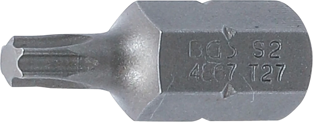 Behajtófej | Hossz 30 mm | Külső hatszögletű 10 mm (3/8") | T-profil (Torx) T27