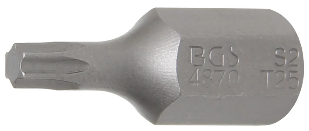 Behajtófej | Hossz 30 mm | Külső hatszögletű 10 mm (3/8") | T-profil (Torx) T25