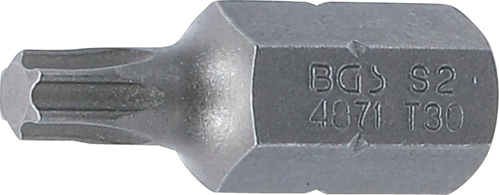 Behajtófej | Hossz 30 mm | Külső hatszögletű 10 mm (3/8") | T-profil (Torx) T30