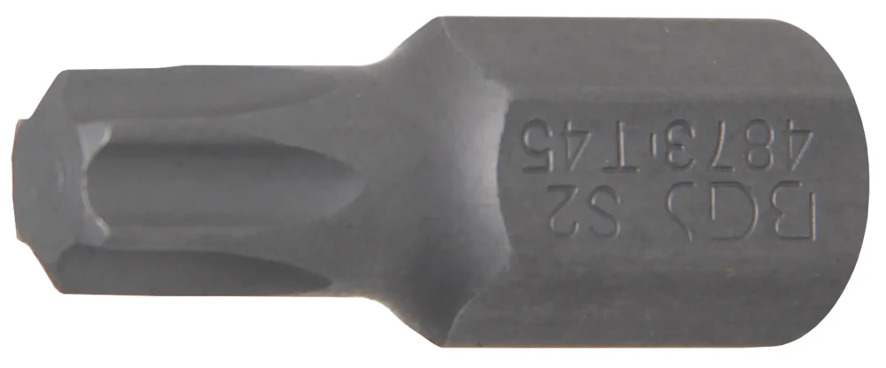 Behajtófej | Hossz 30 mm | Külső hatszögletű 10 mm (3/8") | T-profil (Torx) T45