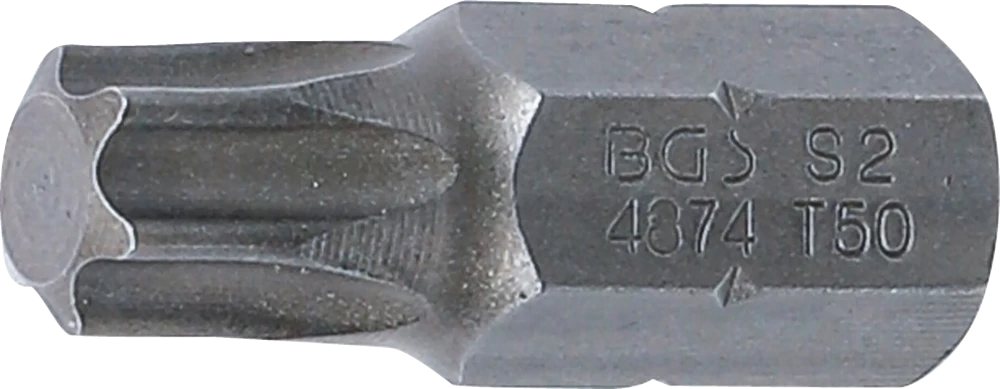 Behajtófej | Hossz 30 mm | Külső hatszögletű 10 mm (3/8") | T-profil (Torx) T50