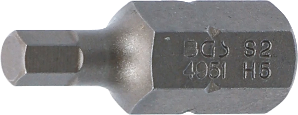 Behajtófej | Hossz 30 mm | Külső hatszögletű 10 mm (3/8") | Belső hatszögletű 5 mm