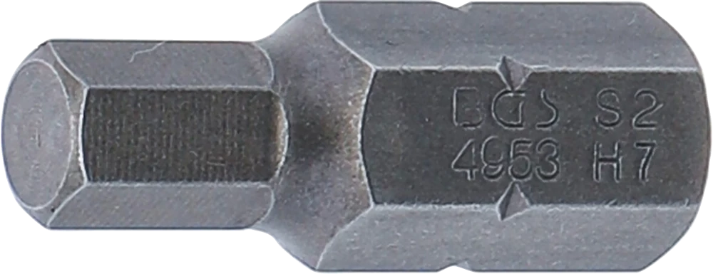Behajtófej | Hossz 30 mm | Külső hatszögletű 10 mm (3/8") | Belső hatszögletű 7 mm