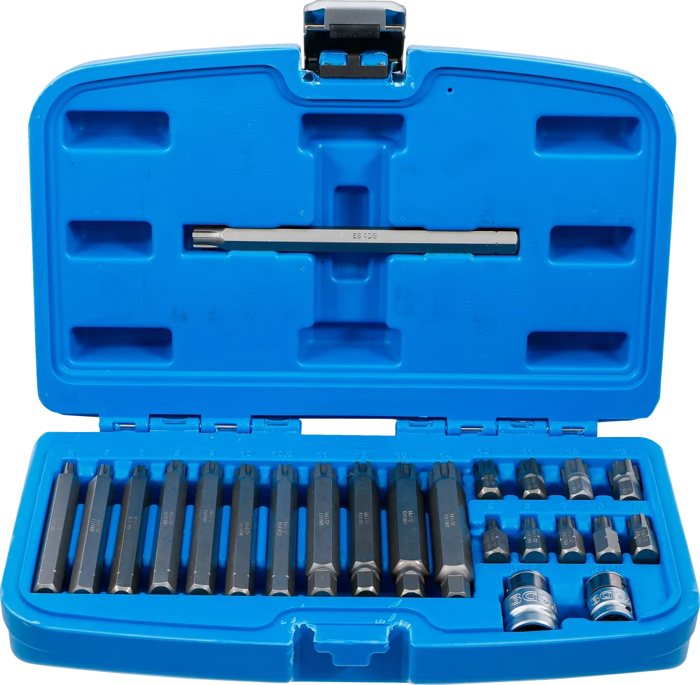 Behajtófej készlet | Külső hatszögletű 10 mm (3/8") | Ékprofil (Ribe) | 22 darabos