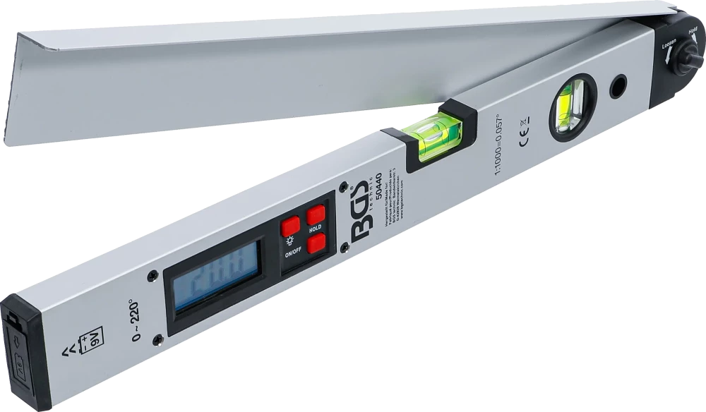Digitális LCD szögmérő vízmértékkel | 450 mm