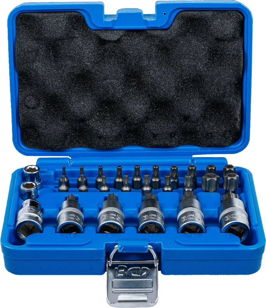 Torx dugókulcskészlet | 12,5 mm (1/2") | T-profil (Torx) | 27 darabos