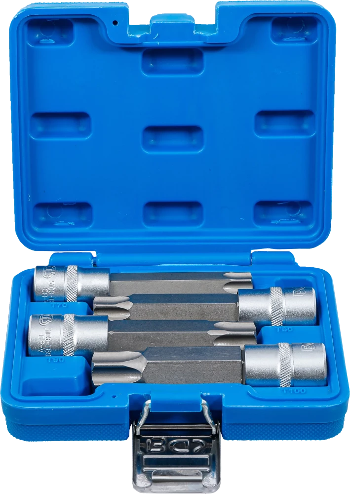 Behajtófej-készlet | 12,5 mm (1/2") | T-profil (Torx) furattal | 4 darabos