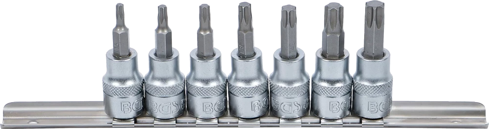 Behajtófej-készlet | 10 mm (3/8") | T-profil (Torx) T15 - T50 | 7 darabos