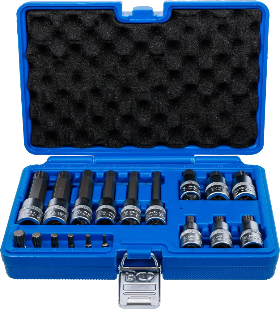 Behajtófej-készlet | 6,3 mm (1/4") / 12,5 mm (1/2") | (XZN) | 18 darabos