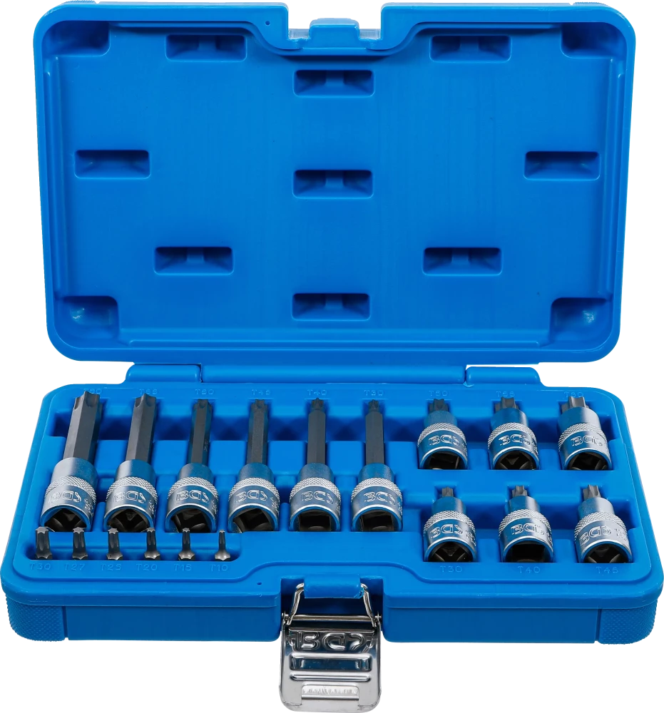 Behajtófej-készlet | 6,3 mm (1/4") / 12,5 mm (1/2") | T-profil (Torx) | 18 darabos