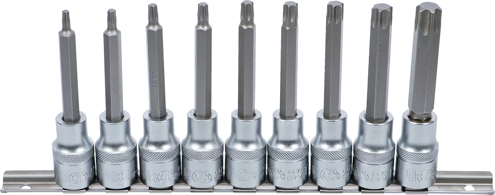 Behajtófej-készlet | 12,5 mm (1/2") | T-profil (Torx) | 9 darabos