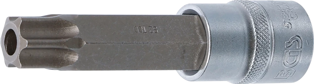 Behajtófej | Hossz 100 mm | 12,5 mm (1/2") | T-profil (Torx) T80 furattal