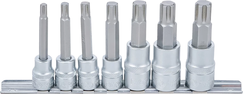 Behajtófej-készlet | 10 mm (3/8") / 12,5 mm (1/2") | Ékprofil (RIBE) M6 - M14 | 7 darabos