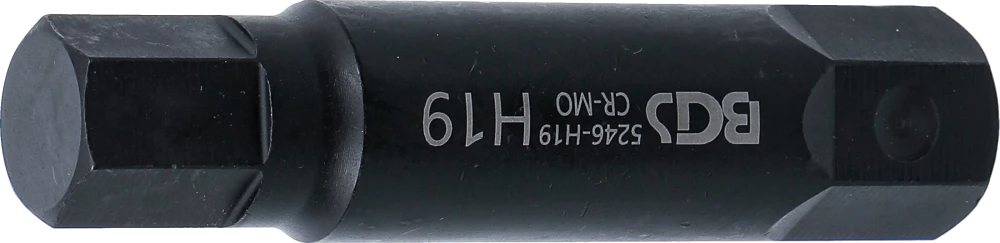 Behajtófej | Hossz 100 mm | Külső hatszögletű 22 mm | Belső hatszögletű 19 mm