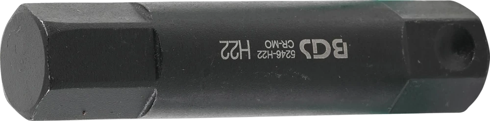 Behajtófej | Hossz 100 mm | Külső hatszögletű 22 mm | Belső hatszögletű 22 mm