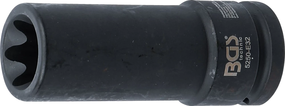 Levegős dugókulcs E-profil, mély | 20 mm (3/4") | E32