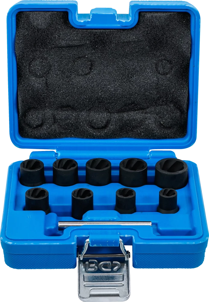 Spirálbites dugókulcskészlet / csavarkiszedő | 10 mm (3/8") | 10 - 19 mm | 10 darabos