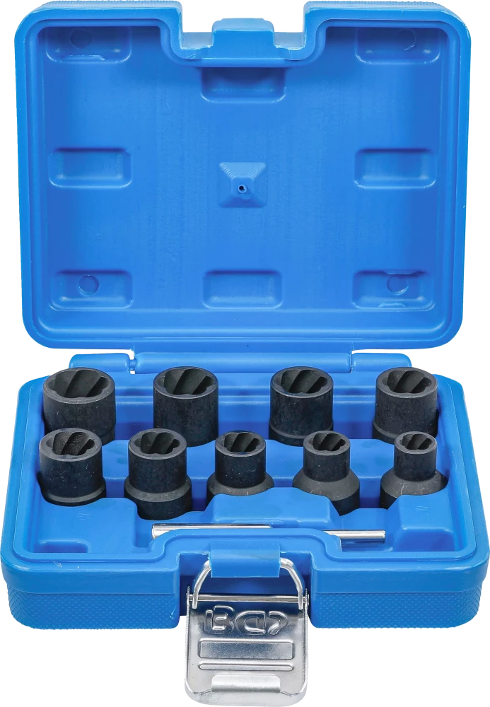 Spirálbites dugókulcskészlet / csavarkiszedő | 12,5 mm (1/2") | 10 - 19 mm | 10 darabos